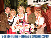 Hofbräu Oktoberfest-Zeltkrug 2013 vorgestellt. Monika Gruber gestaltete den Krug und hielt ein Rede (©Foto: Martin Schmitz)
